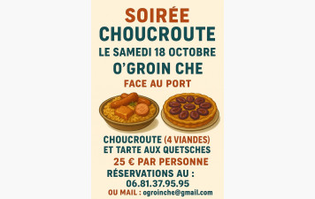 ⚓ Clôture festive de la saison nautique, soirée Choucroute avec notre partenaire le Groin' Che